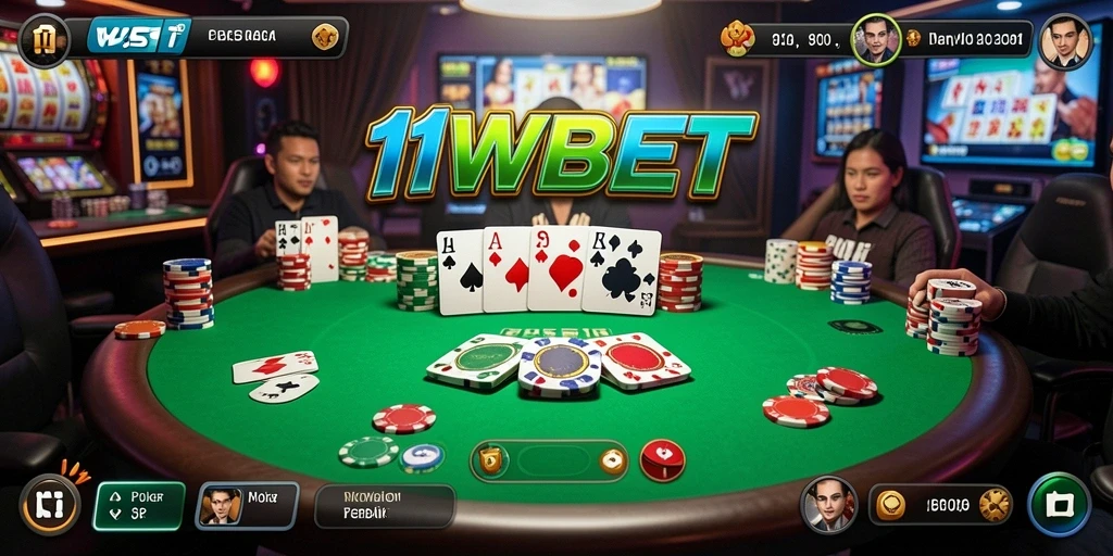 Screenshot dari permainan Poker yang mendebarkan di 11WBET.