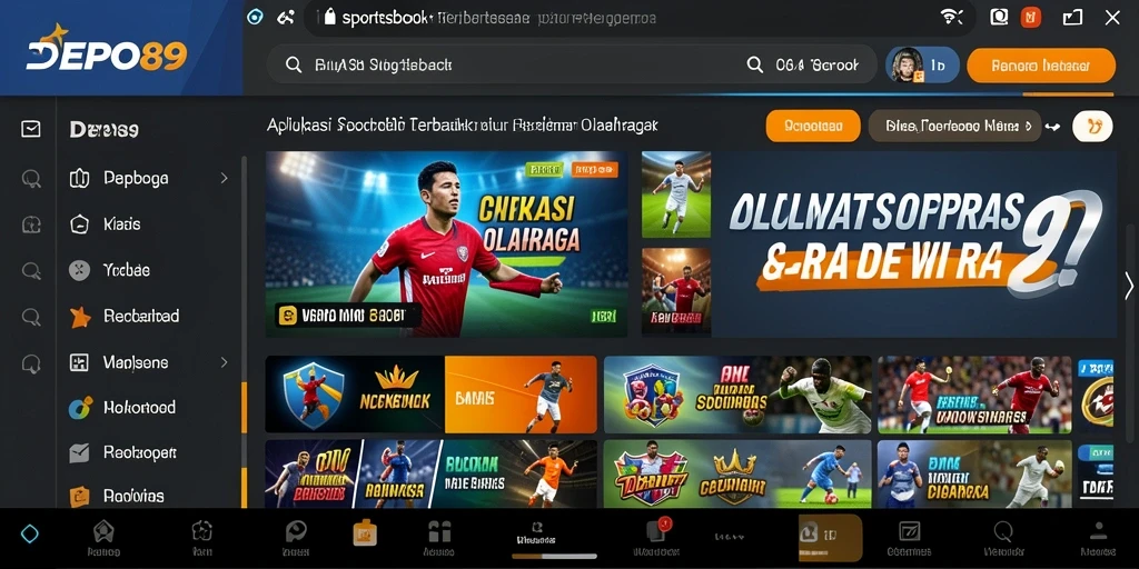 Tampilan interaktif gameplay Sportsbook DEPO89 yang menarik dan dinamis.