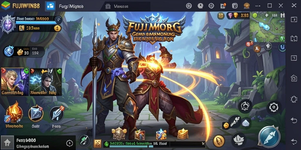 Tampilan menarik dari gameplay MMORPG FUJIWIN88 yang penuh warna.