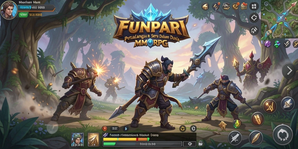 Gameplay seru di FUNPARI menunjukkan petualangan dalam dunia MMORPG.