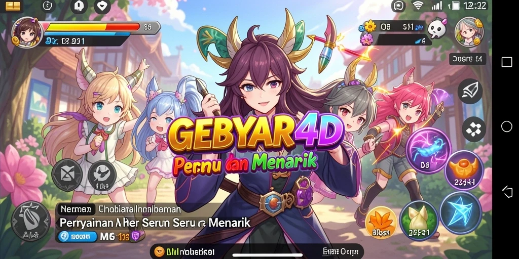 Screenshot gameplay GEBYAR4D menampilkan aksi seru dalam dunia Anime.