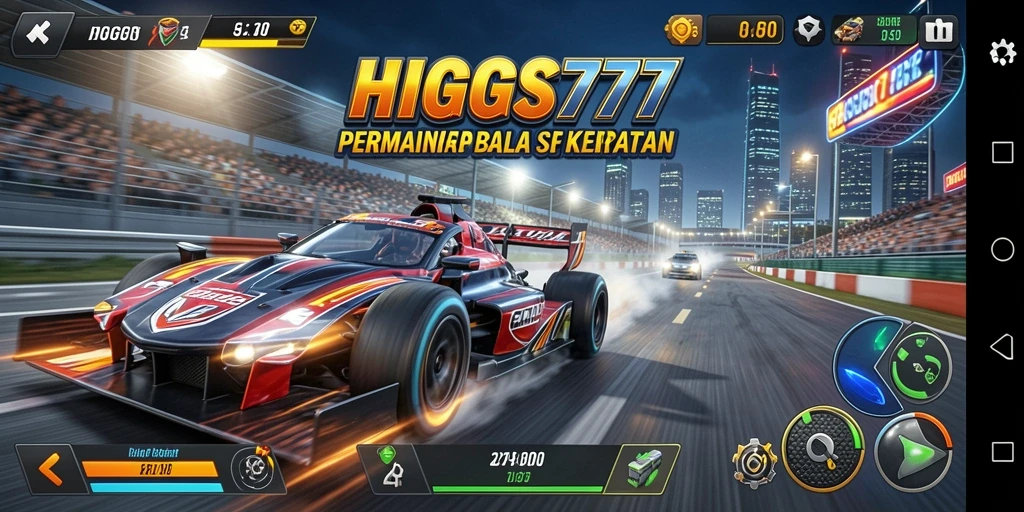 Tampilan gameplay balap yang seru dan menegangkan dari HIGGS777.