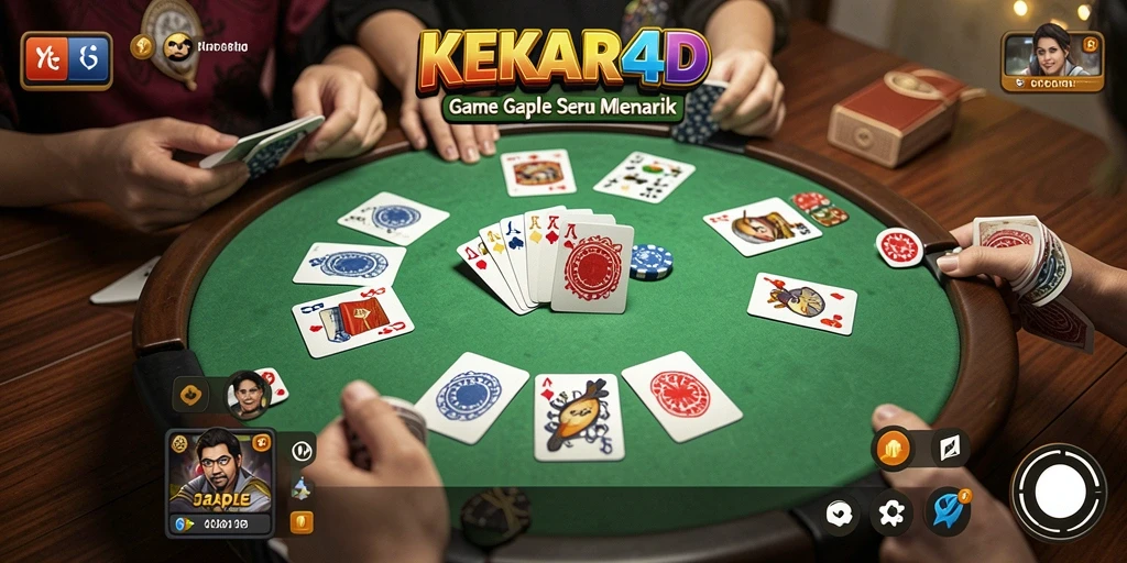 Tampilan gameplay Gaple yang seru di KEKAR4D.