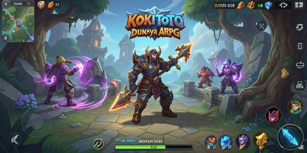 Tampilan gameplay seru dalam KOKITOTO yang menampilkan aksi ARPG.