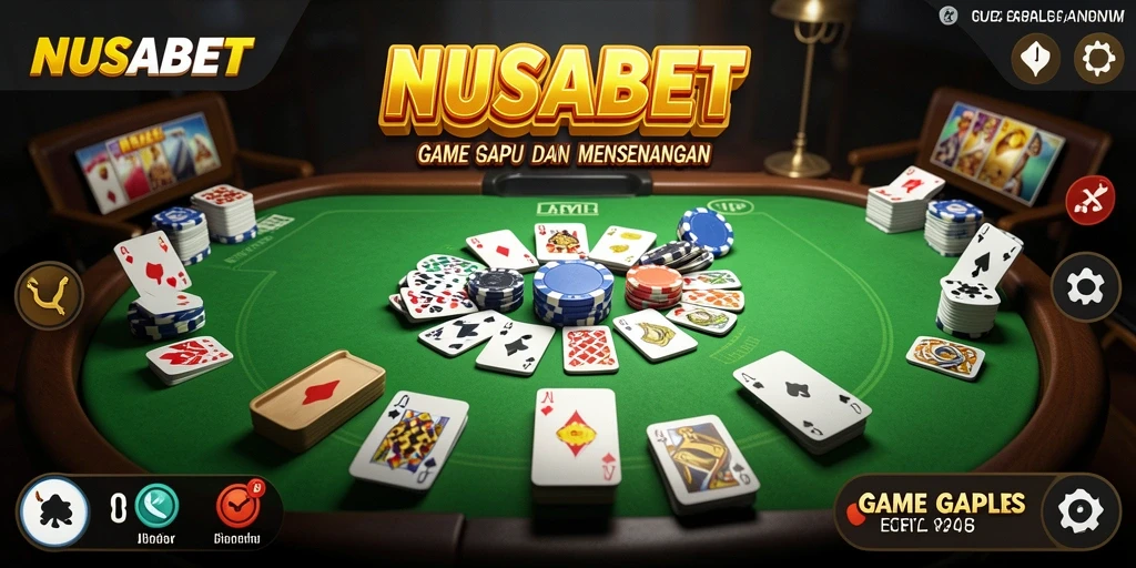 Screenshot gameplay NUSABET menunjukkan pengalaman bermain Gaple yang seru.