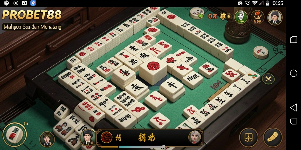 Gameplay Mahjong seru dalam PROBET88 yang penuh warna.