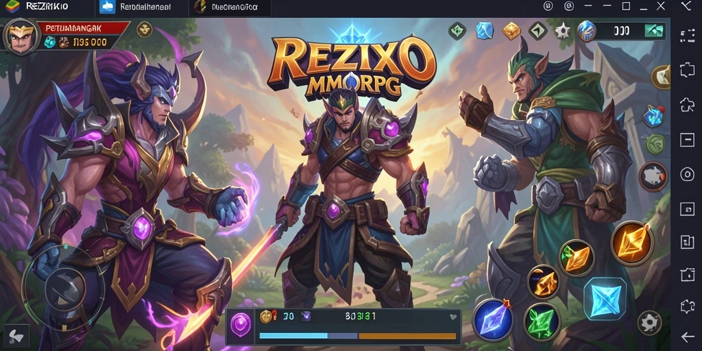 Screenshot utama gameplay REZIXO yang menunjukkan aksi pertarungan yang mendebarkan.