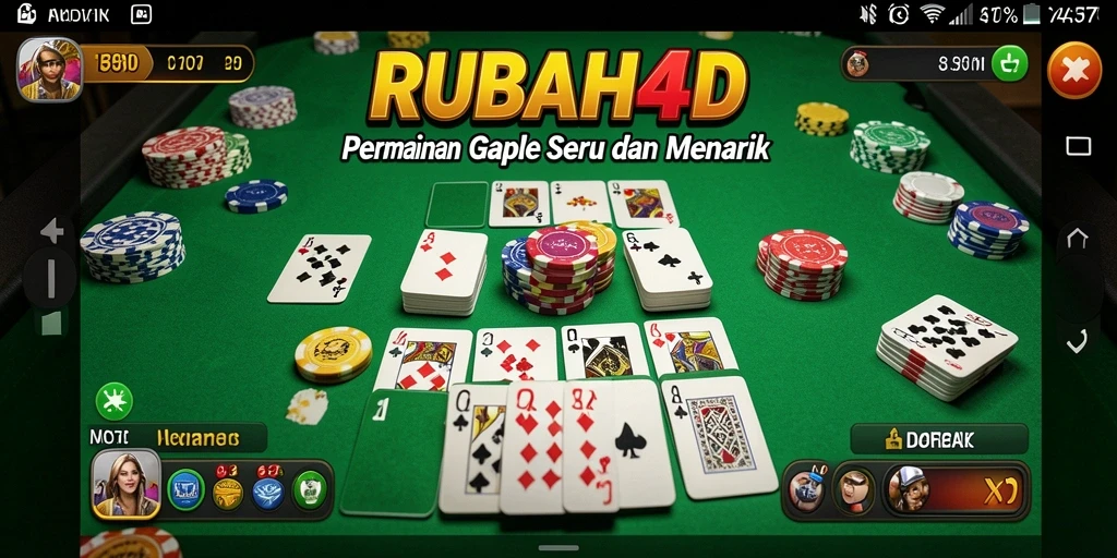 Tampilan gameplay seru dari RUBAH4D dalam permainan Gaple.