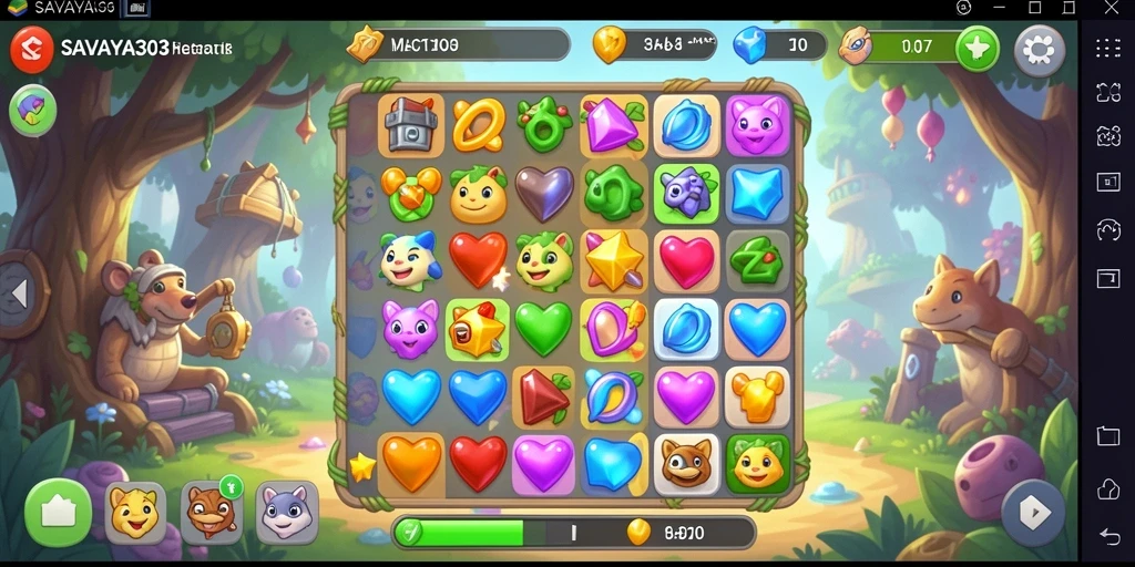 Tampilan menarik dari gameplay Match-3 SAVAYA303 yang seru.