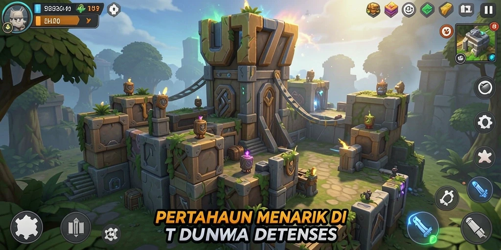 Gameplay mendebarkan UT77 dalam aksi Tower Defense.