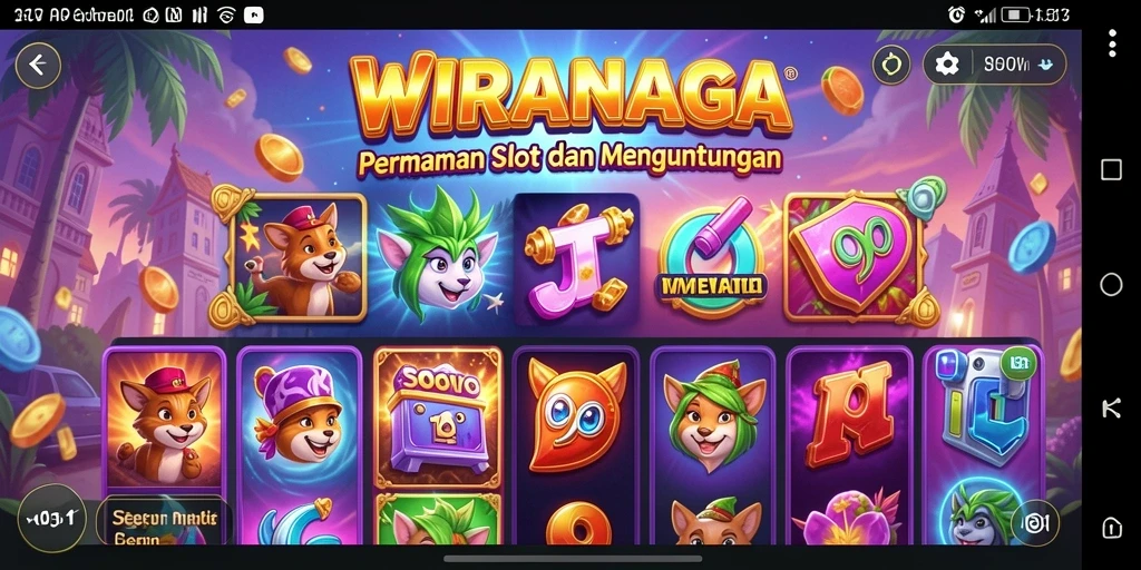 Screenshot gameplay WIRANAGA menunjukkan aksi putaran Slot yang seru.